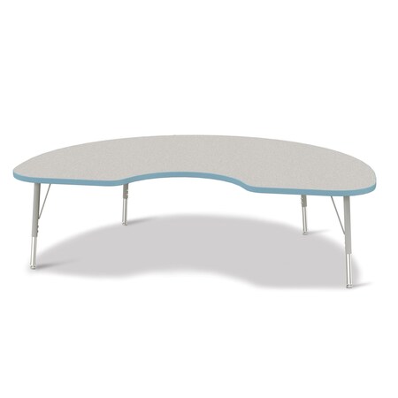 Jonti-Craft Berries Kidney Activity Table, 48 in. x 72 in., E-height, Freckled Gray/Coastal Blue/Gray 6423JCE131